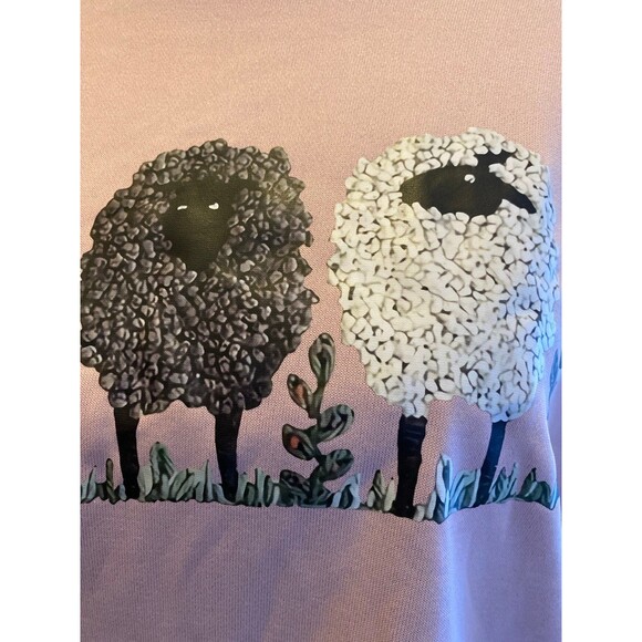 Sweatshirt Size 0XL (12-14) Soft Pink Lightweight with Sheep Pullover Soft - Picture 3 of 11